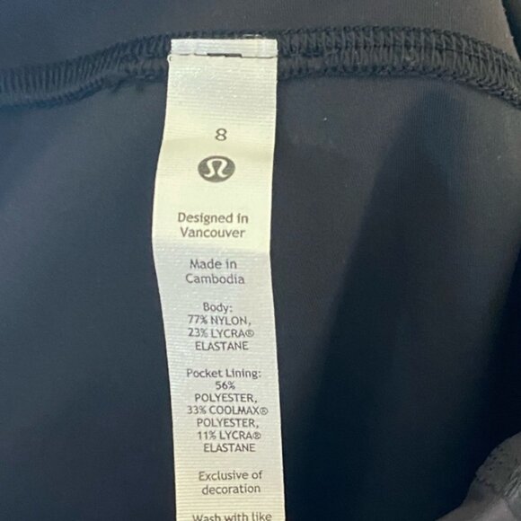 NWT Lululemon Athletica Wunder Train Black High-Waisted Bike Shorts Size 8 - Picture 4 of 4